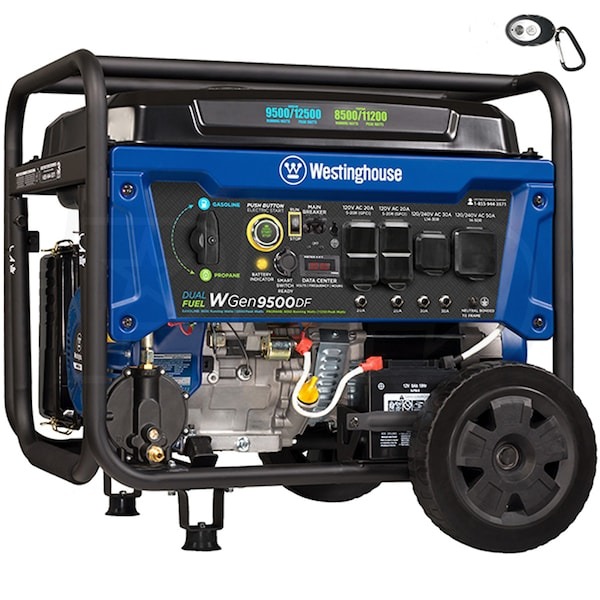 Westinghouse WGen9500DF 9500 Watt Electric Start Dual Fuel Portable Generator